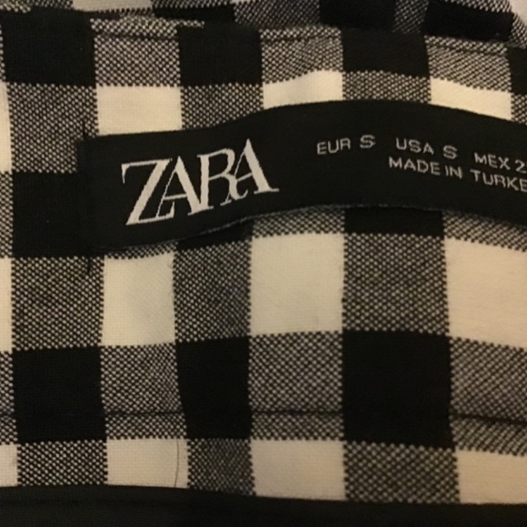 Zara black & white plaid pants size s. - Picture 7 of 9